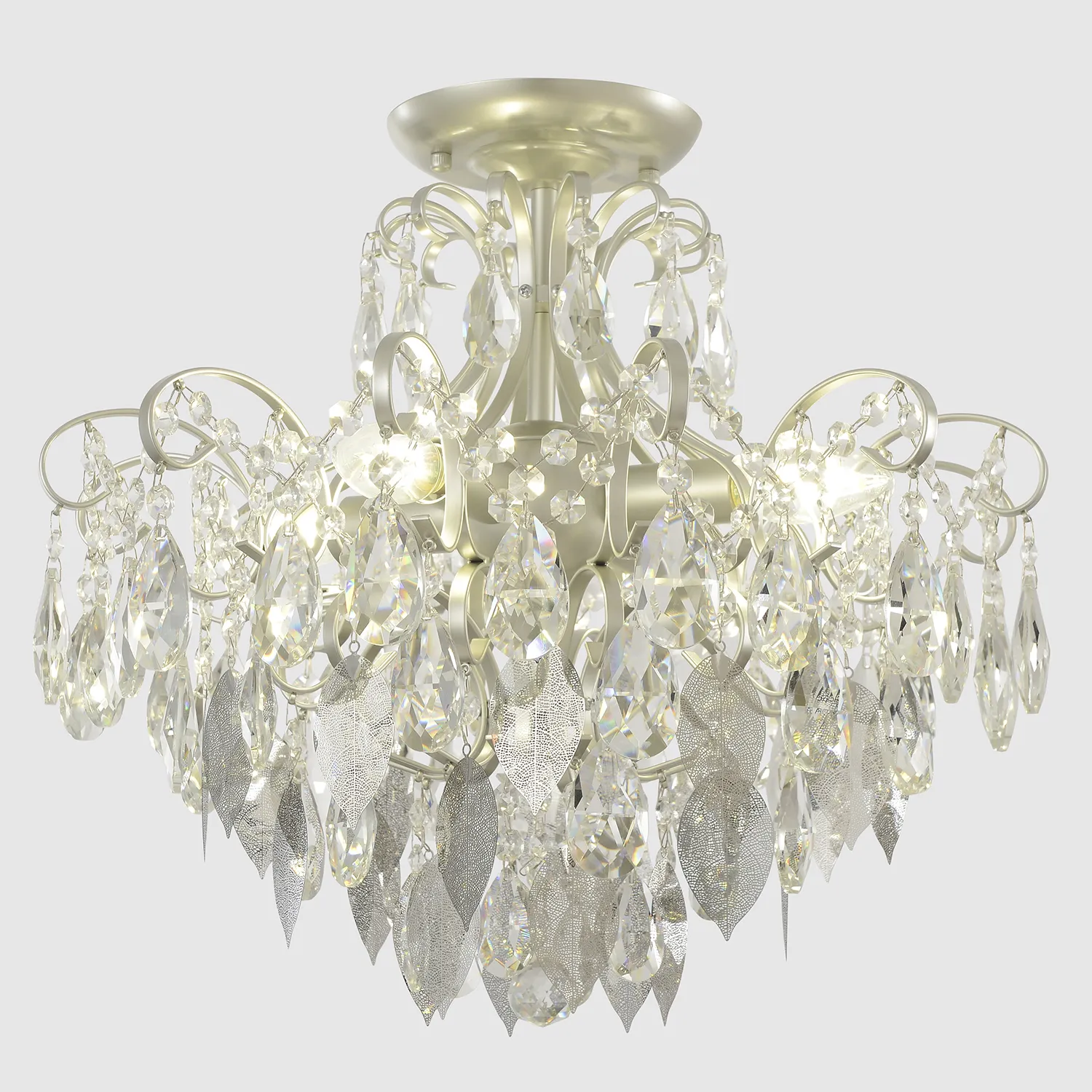 Светильник потолочный Crystal Lux ESMIRALDA PL4 SILVER