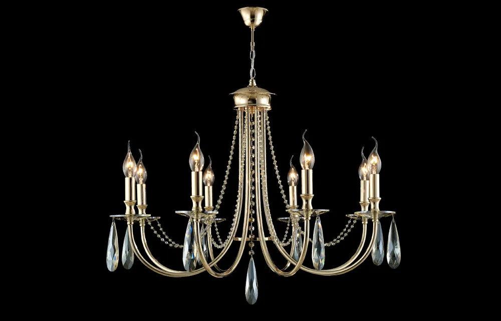Люстра Crystal Lux VICTORIA SP8 GOLD/AMBER