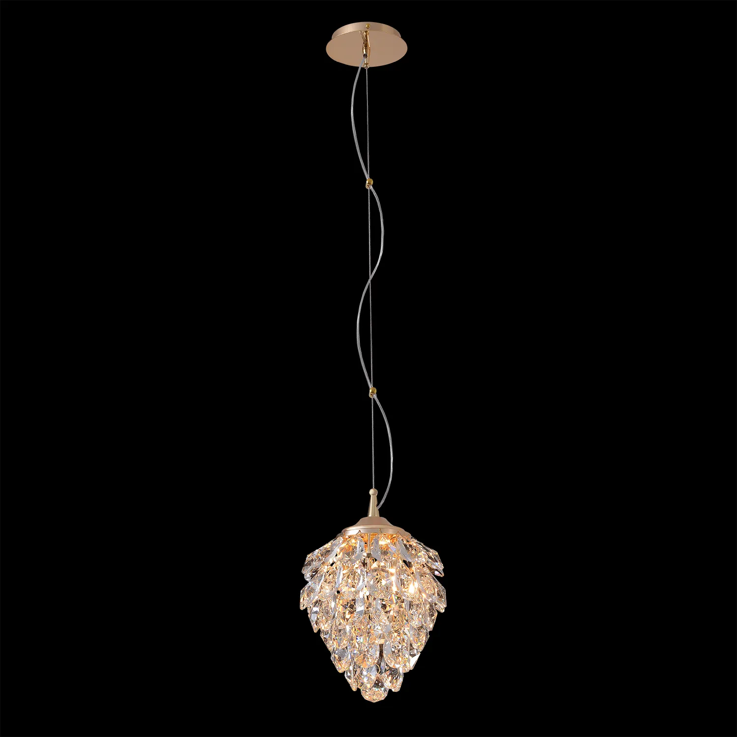 Светильник подвесной Crystal Lux CHARME SP2 GOLD/TRANSPARENT