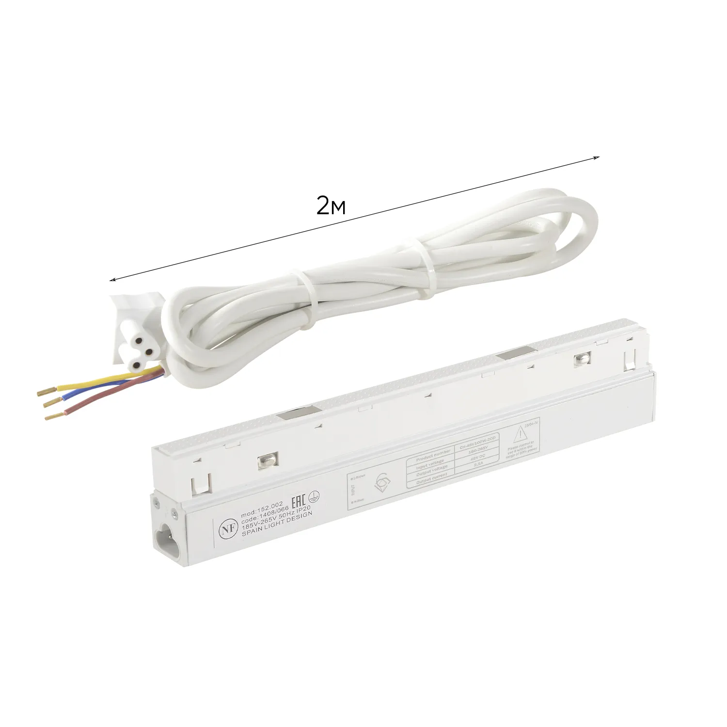 Драйвер для магнитного шинопровода 48V, 100W Crystal Lux CLT 0.203 08 WH