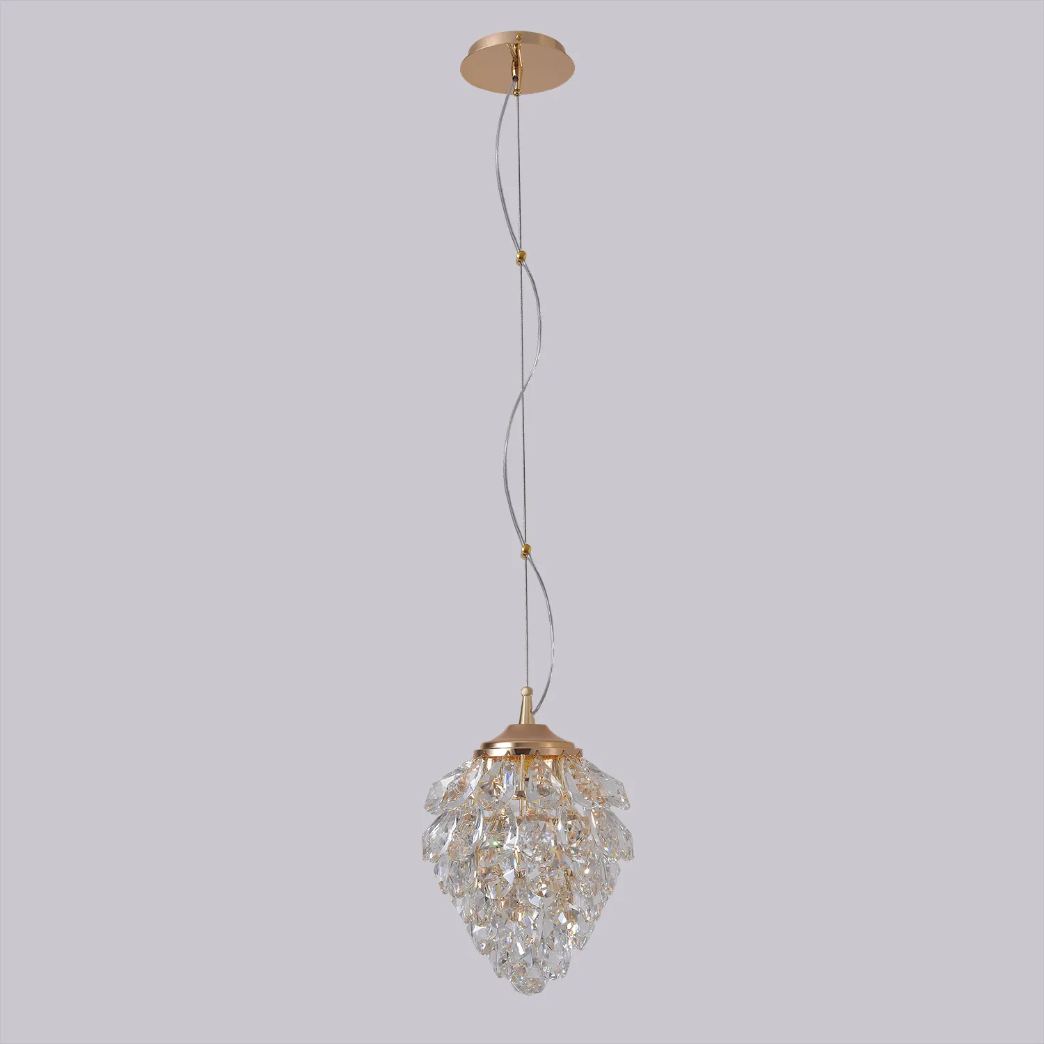 Светильник подвесной Crystal Lux CHARME SP2 GOLD/TRANSPARENT