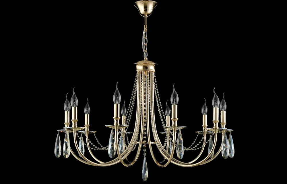 Люстра Crystal Lux VICTORIA SP10 GOLD/AMBER