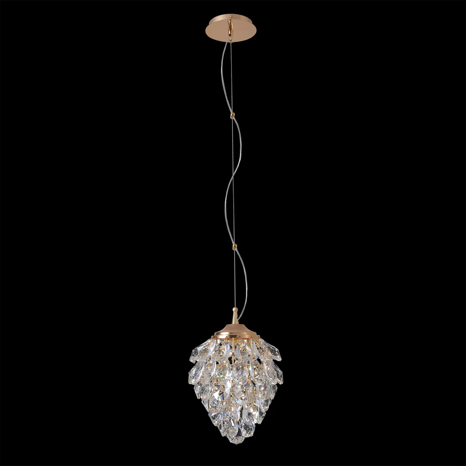 Светильник подвесной Crystal Lux CHARME SP2 GOLD/TRANSPARENT