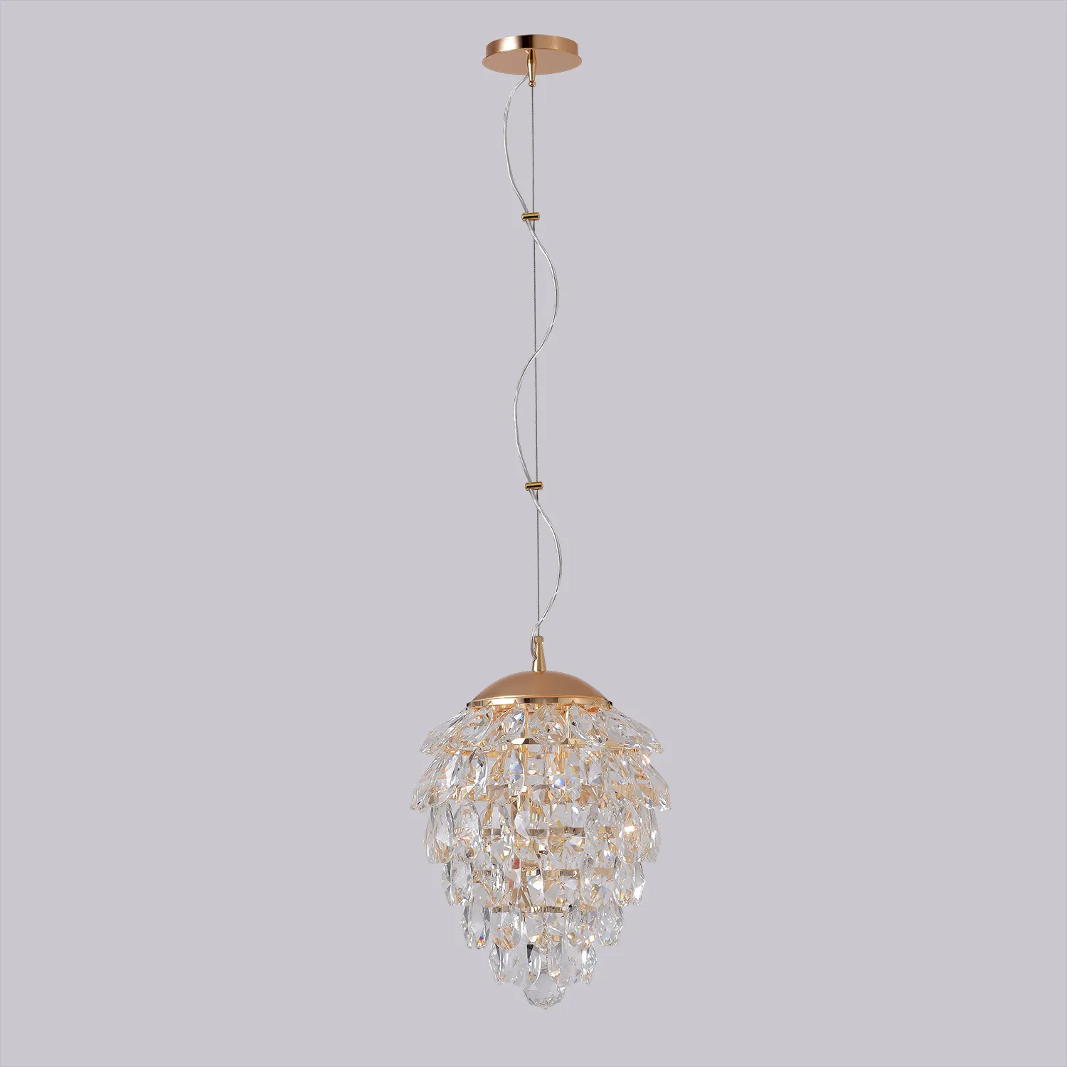 Светильник подвесной Crystal Lux CHARME SP4 GOLD/TRANSPARENT