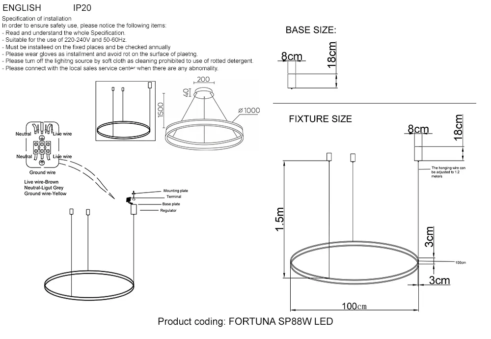 Люстра Crystal Lux FORTUNA SP88W LED GOLD