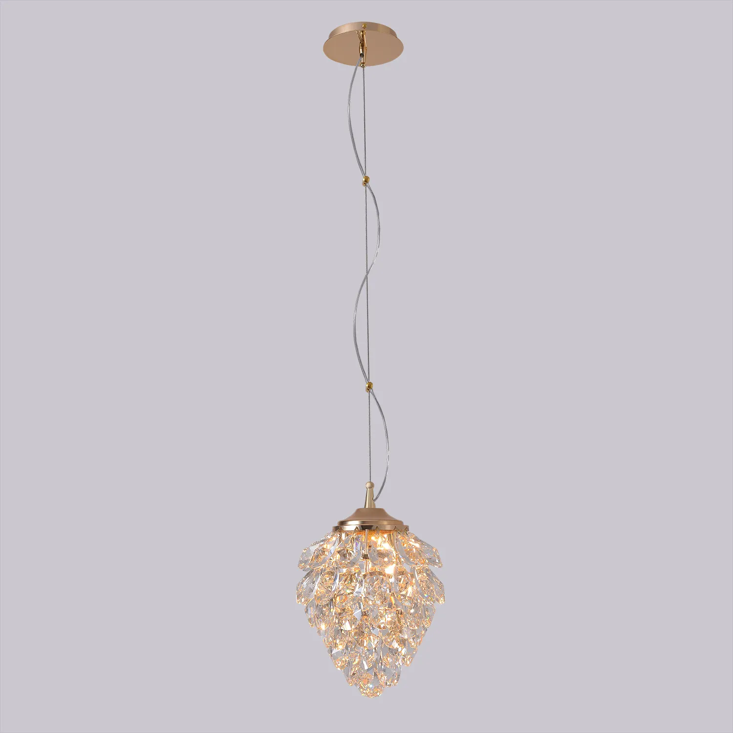 Светильник подвесной Crystal Lux CHARME SP2 GOLD/TRANSPARENT