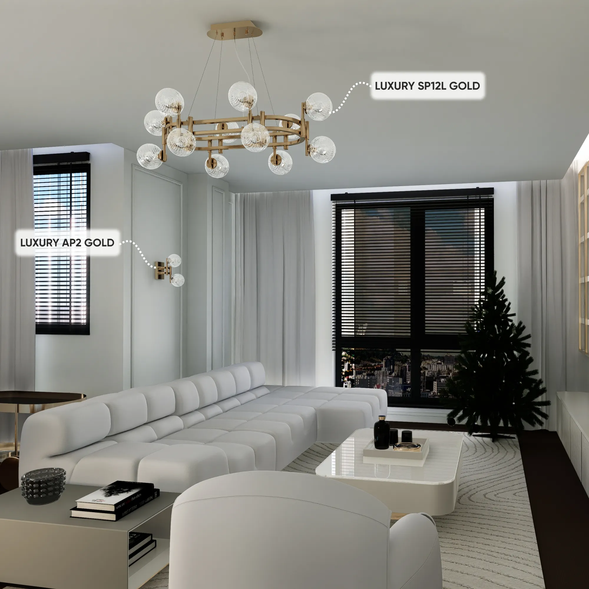 Люстра Crystal Lux LUXURY SP12L GOLD