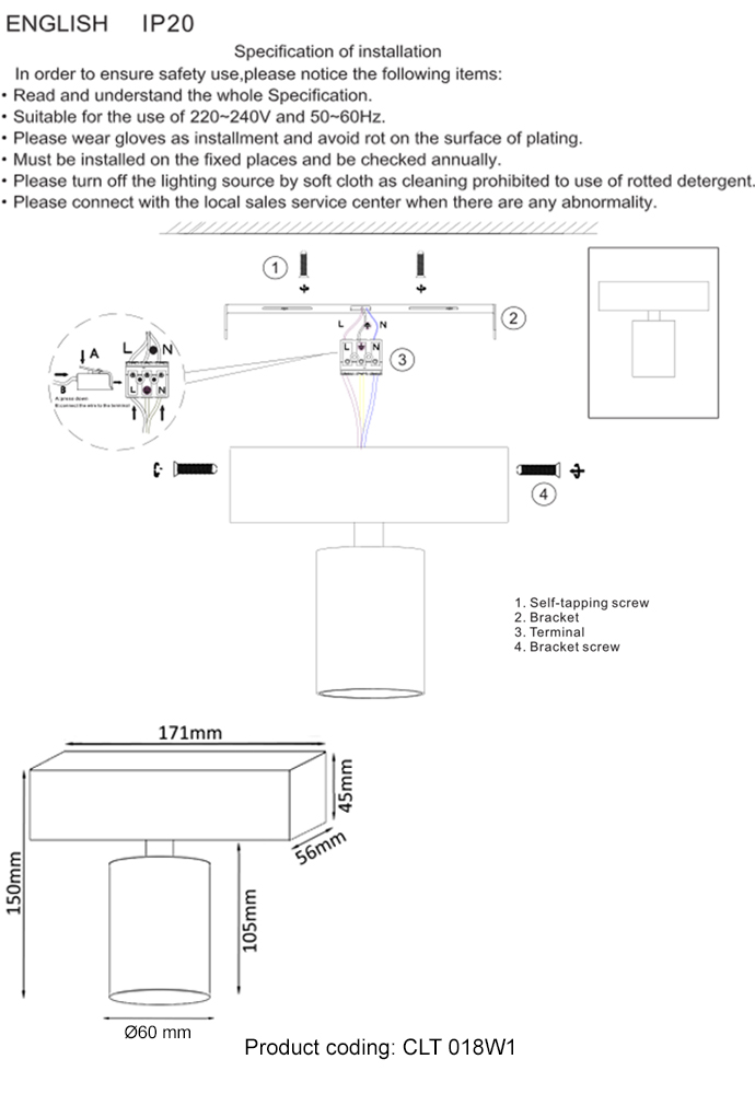Светильник потолочный crystal lux clt 018w1 bl