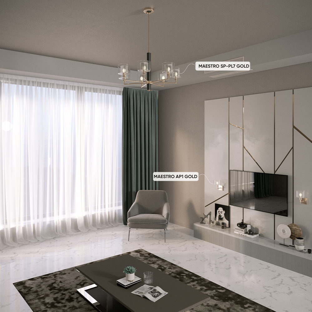 Люстры crystal lux maestro sp-pl7 gold