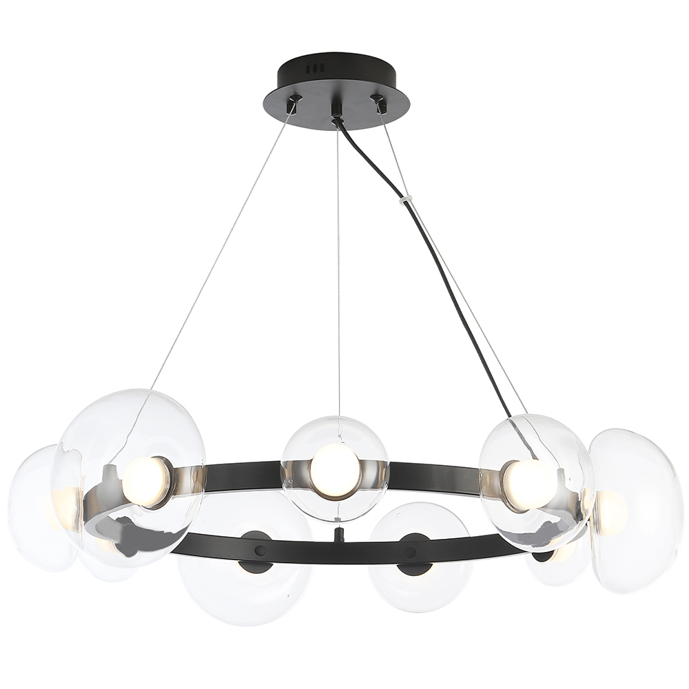 Люстра crystal lux bosque sp9 black/transparent