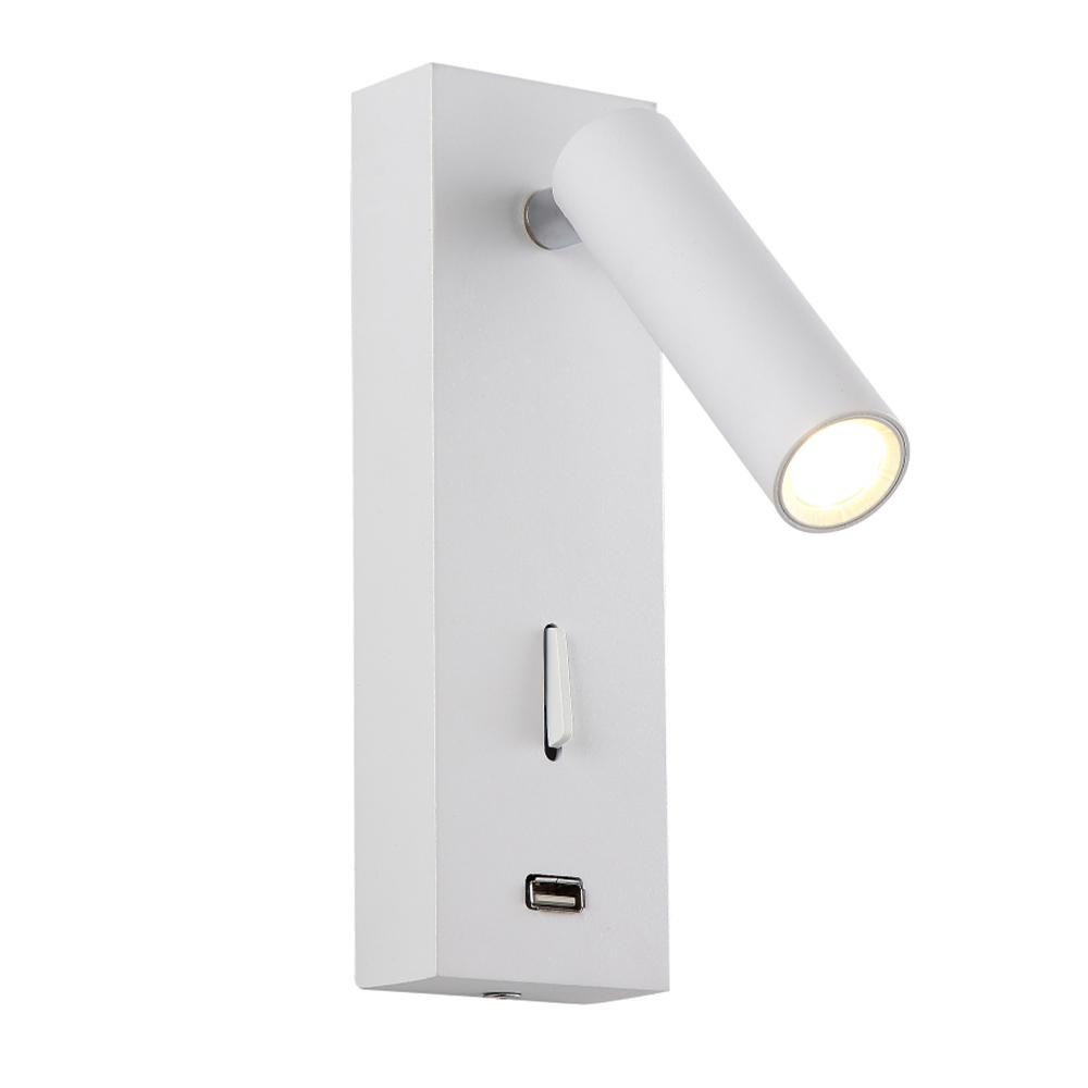 Бра crystal lux clt 210w usb wh