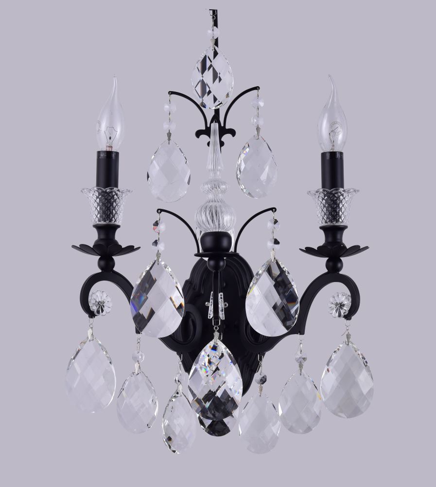 Бра crystal lux magnifico ap2 black/transparent