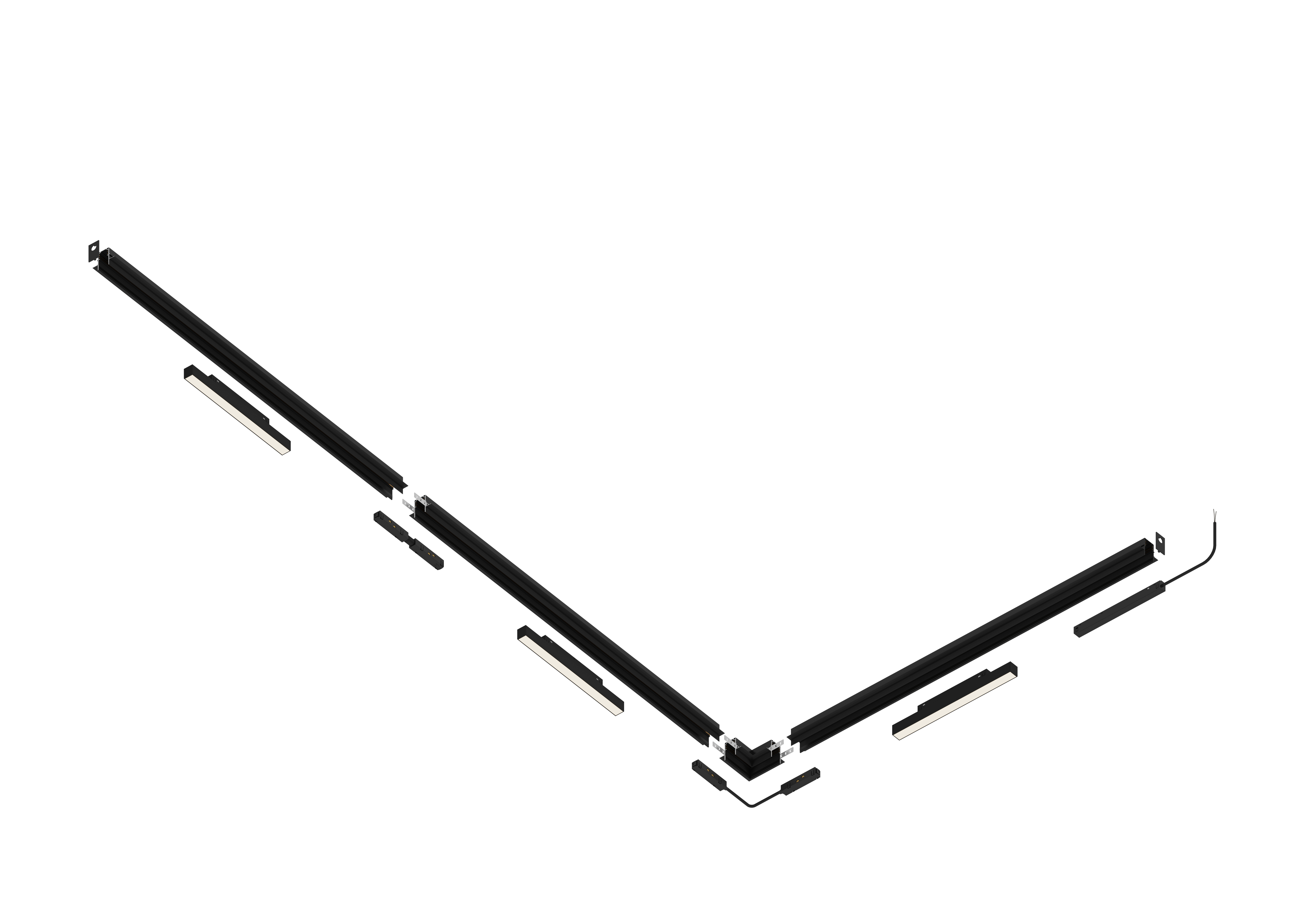 Шинопровод встраиваемый магнитный для ГКЛ12,5 мм Crystal Lux CLT 0.123 02 L2000 BL