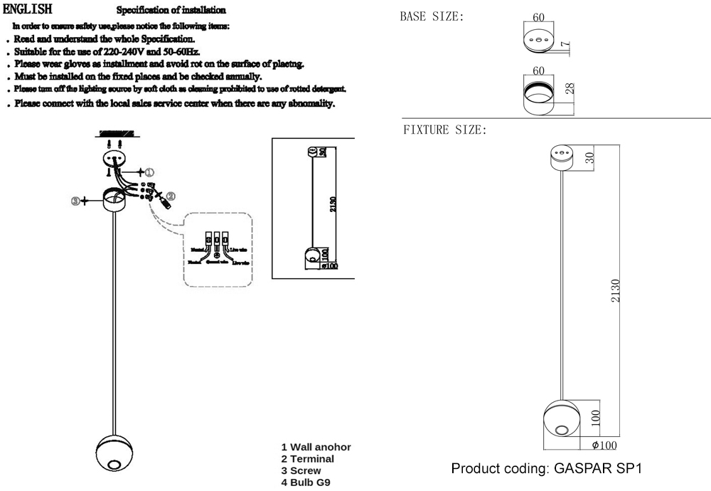 Светильник подвесной crystal lux gaspar sp1 white