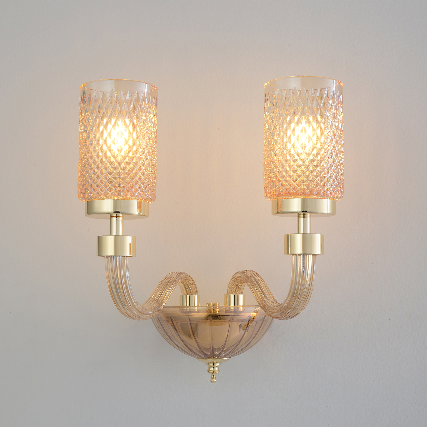 Бра crystal lux silvestro ap2 amber