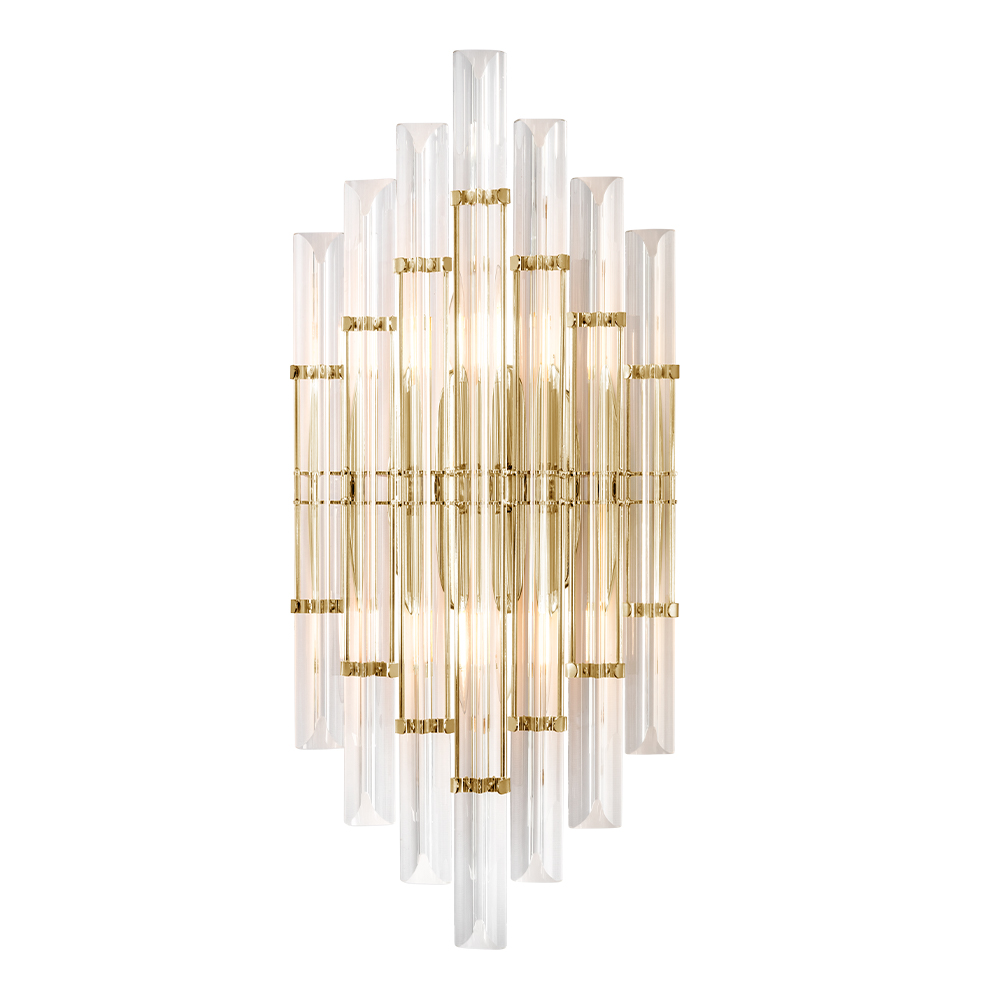 Бра crystal lux saragosa ap2 brass/transparente