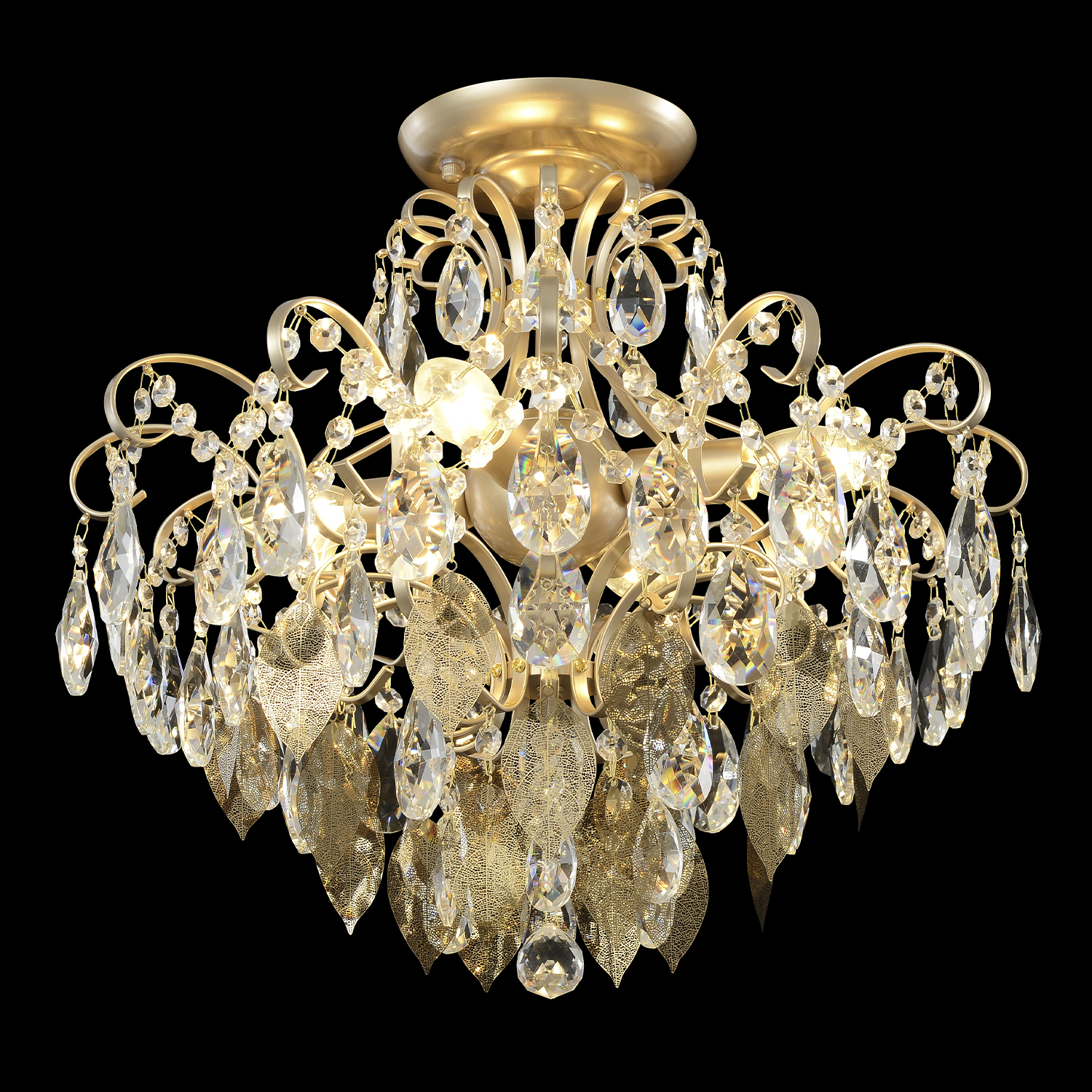 Светильник потолочный crystal lux esmiralda pl4 gold