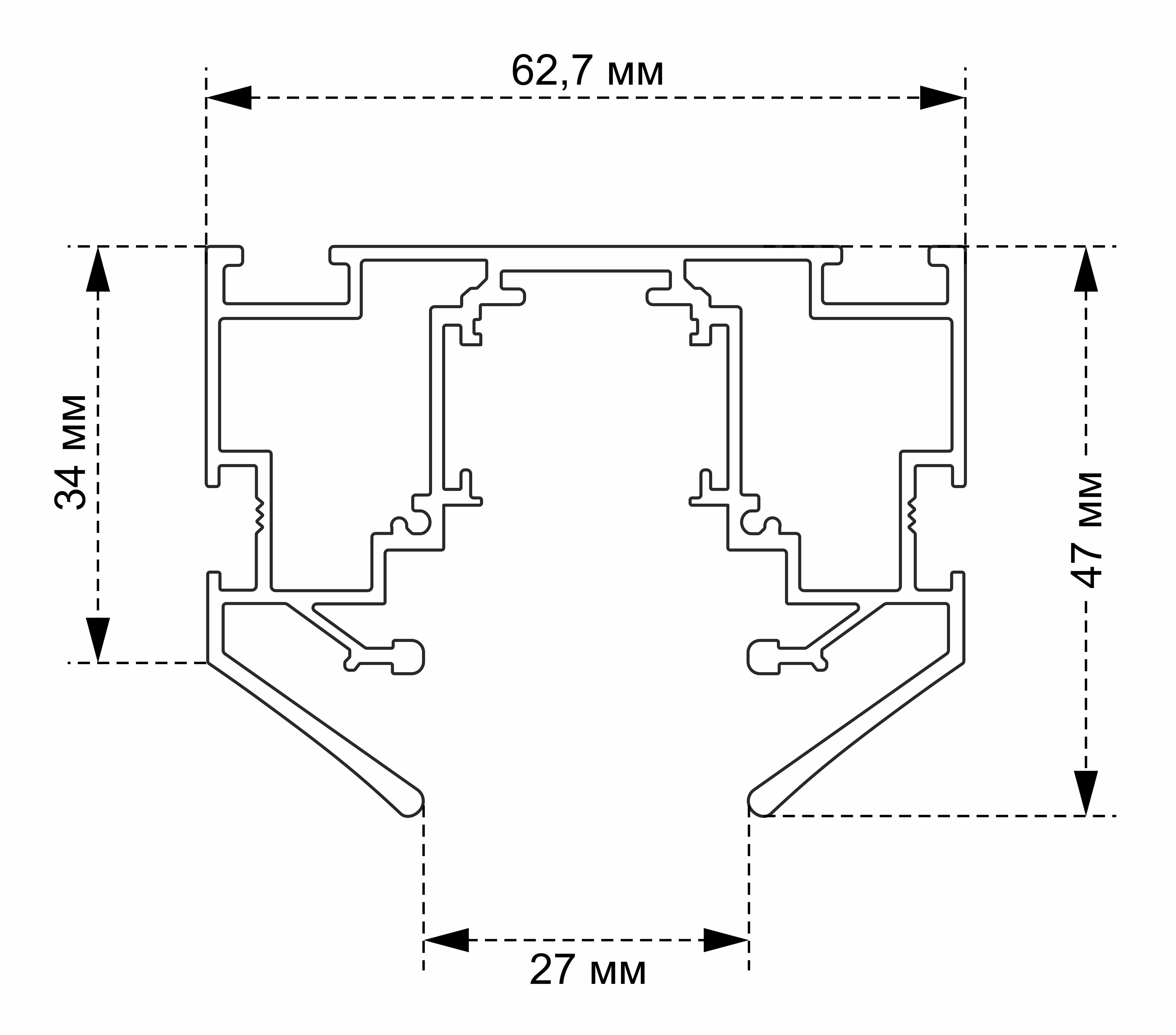 Встраиваемый магнитный трек в натяжной ПВХ потолок Crystal Lux CLT 0.134 01 L3000 BL