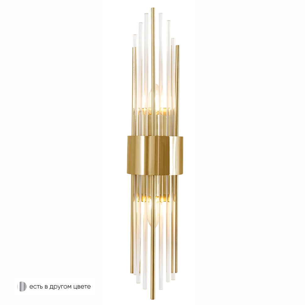 Бра crystal lux atento ap2 brass/transparente