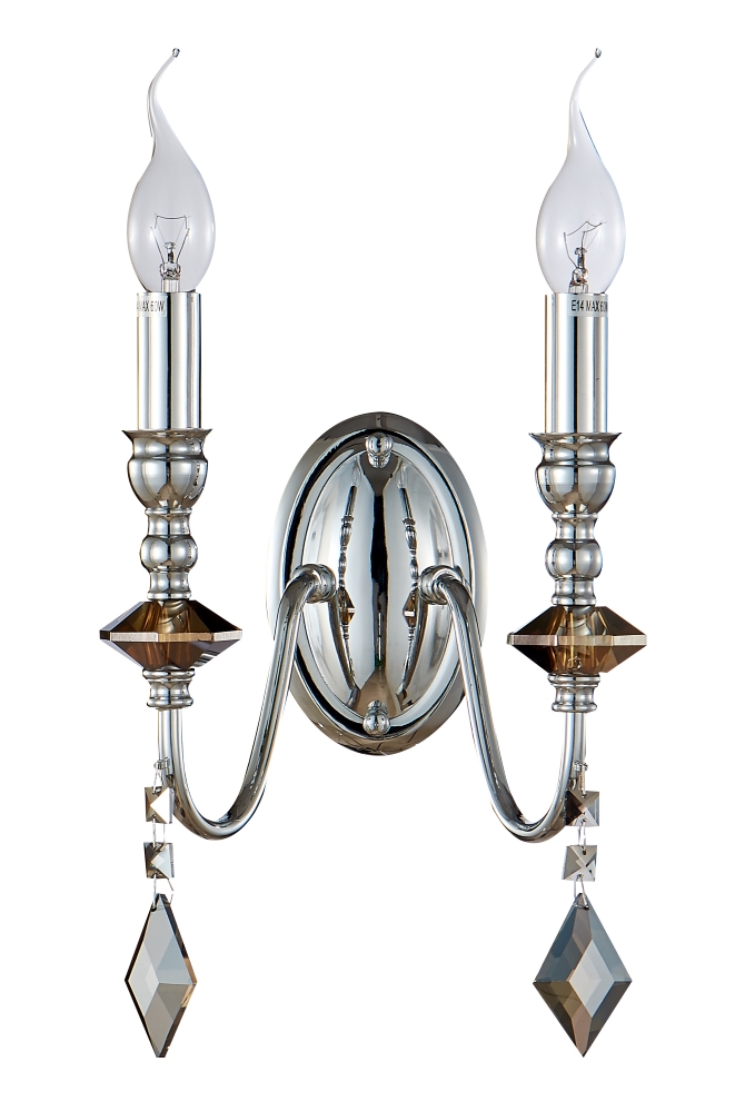 Бра crystal lux mercedes ap2 chrome/smoke