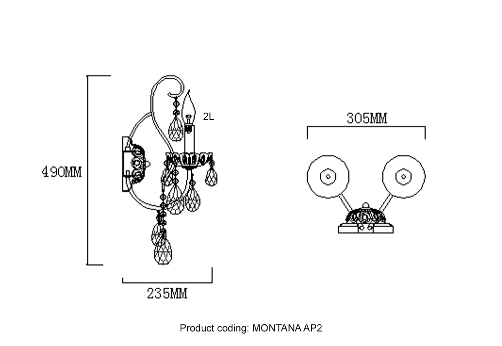 Бра crystal lux montana ap2