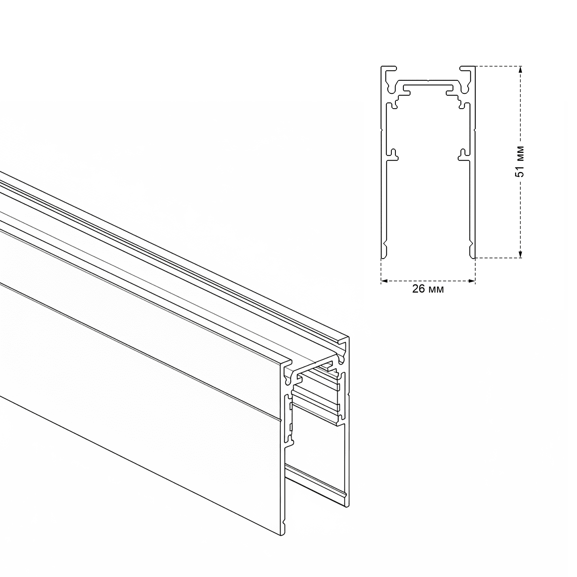 Шинопровод магнитный накладной Crystal Lux CLT 0.113 01 L3000 BL