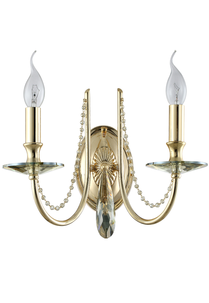 Бра crystal lux victoria ap2 gold/amber