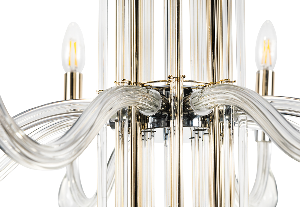 Люстра crystal lux aurelio sp8 gold+chrome/transparent