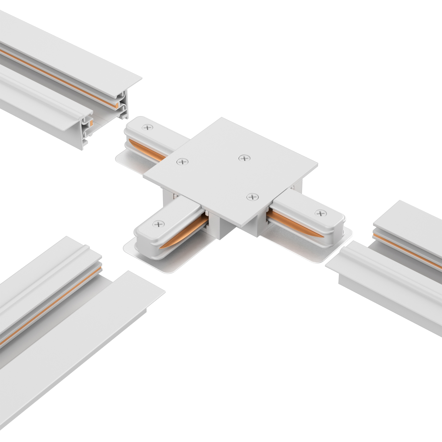 Соединитель т-образный (однофазный) для встраиваемого шинопровода crystal lux clt 0.2211 02 wh