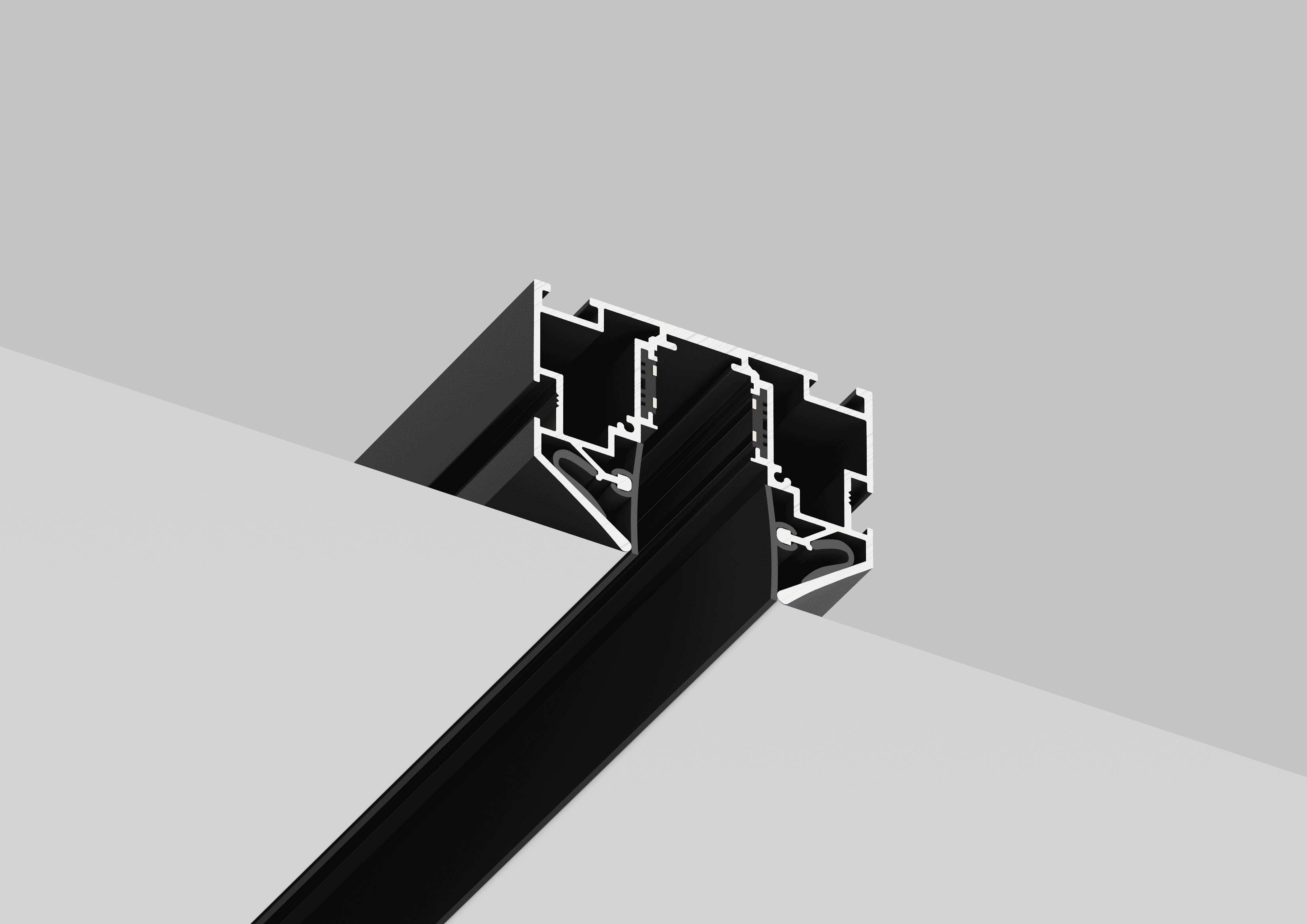 Встраиваемый магнитный трек в натяжной ПВХ потолок Crystal Lux CLT 0.134 01 L3000 BL