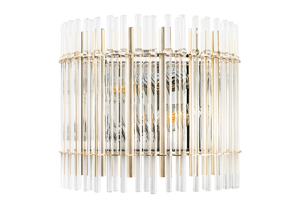 Бра crystal lux aurelio ap2 gold+chrome/transparent