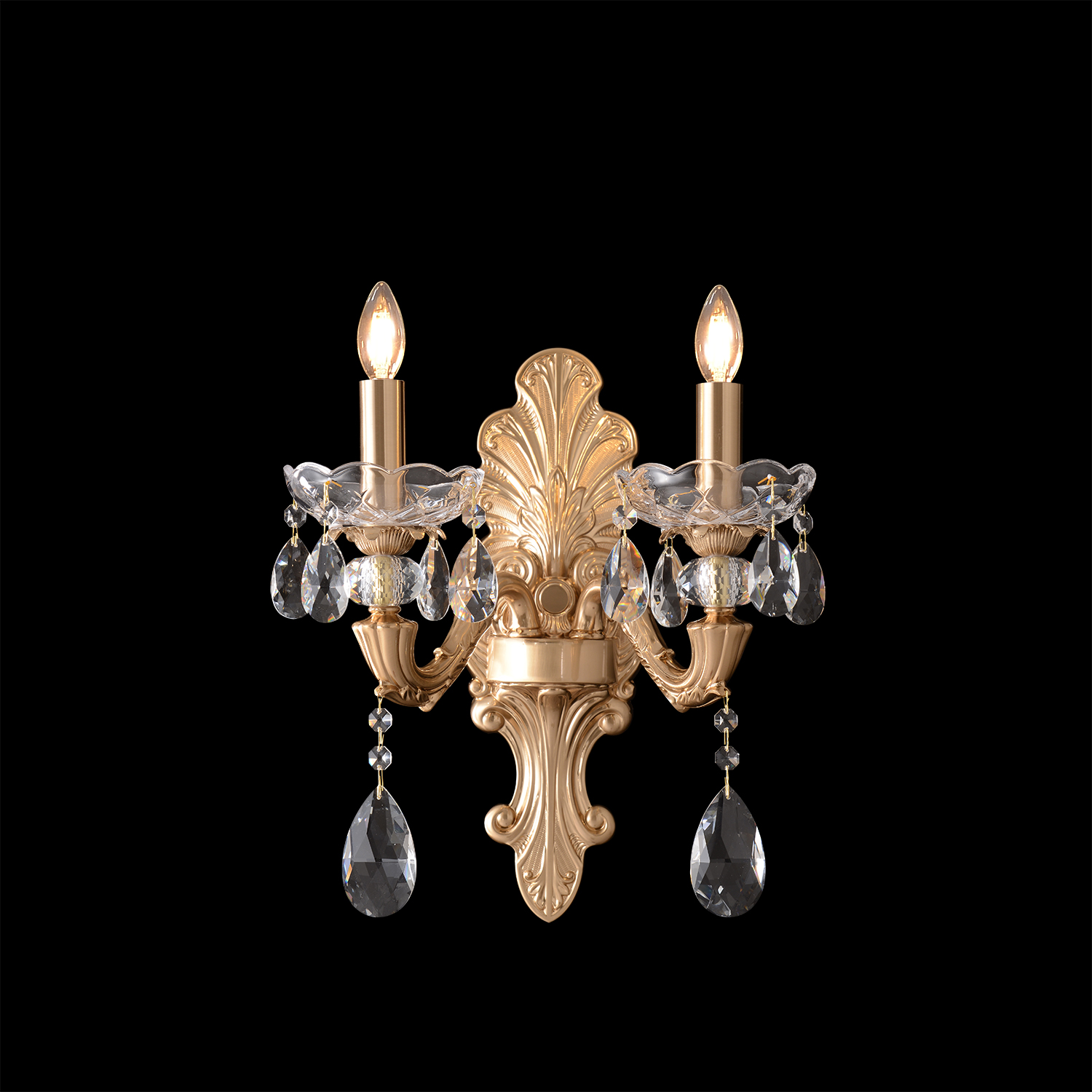 Бра Crystal Lux ELIZABETH AP2 BRASS