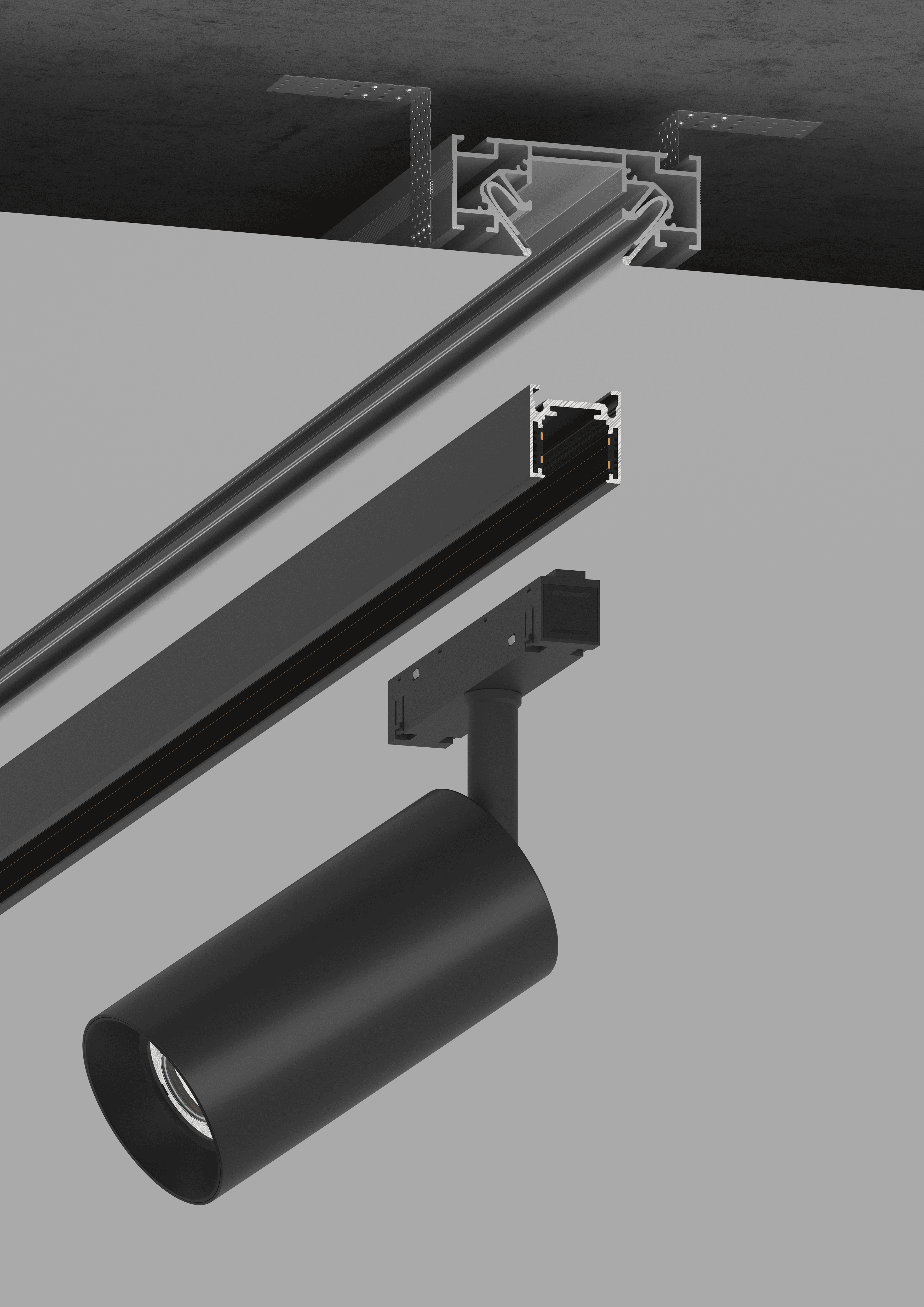 Профиль-адаптер для монтажа в натяжной потолок магнитного шинопровода SPACE EASY Crystal Lux CLT 0.224 05 2000 AL