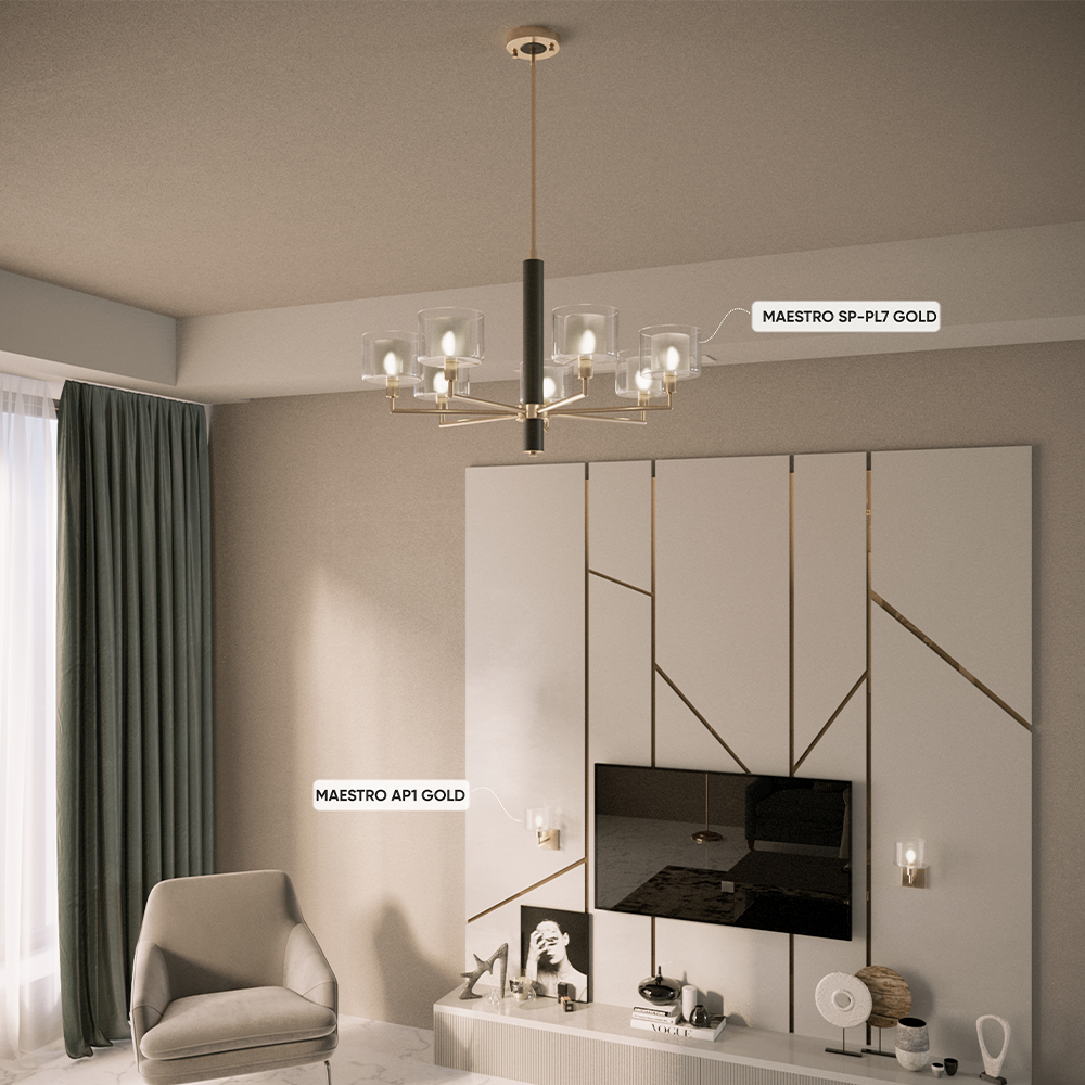 Люстры crystal lux maestro sp-pl7 gold