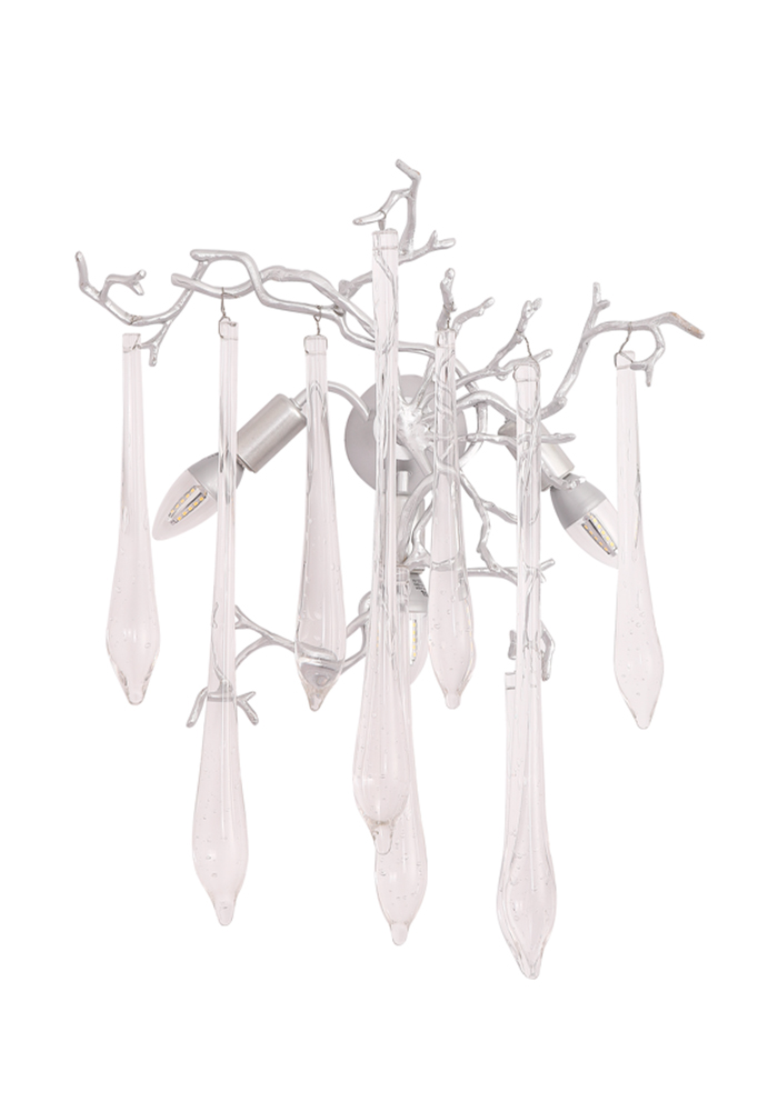 Бра crystal lux reina ap3 silver patina