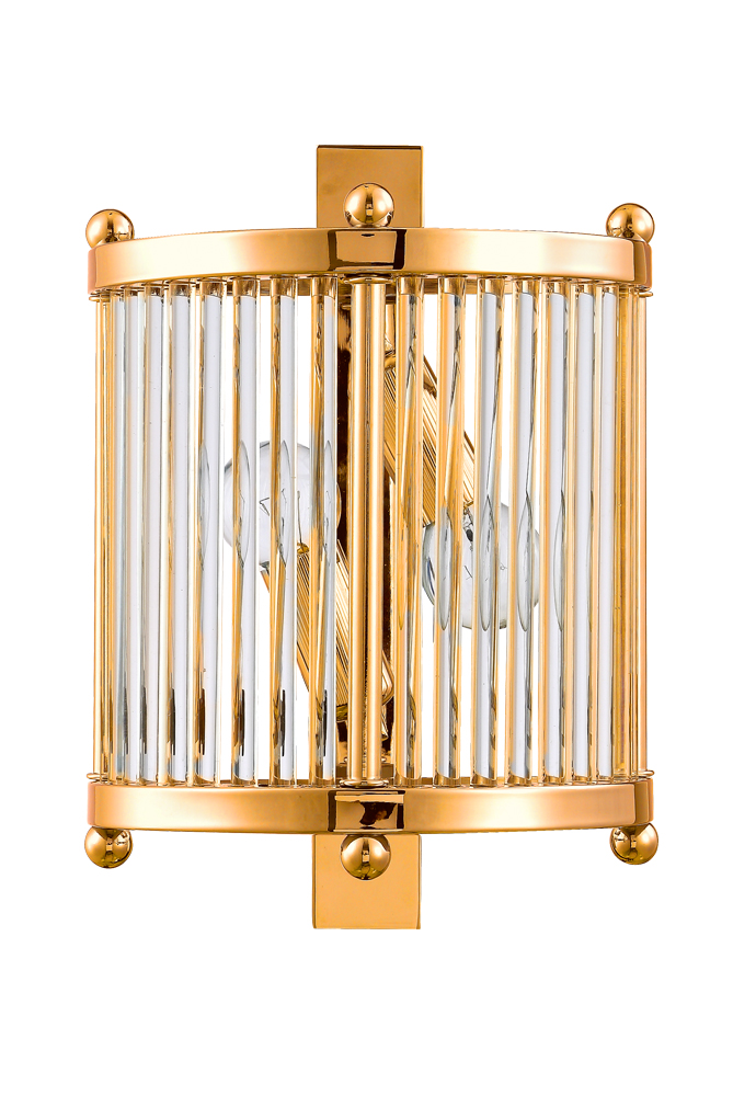 Бра crystal lux tadeo ap2 gold/transparente