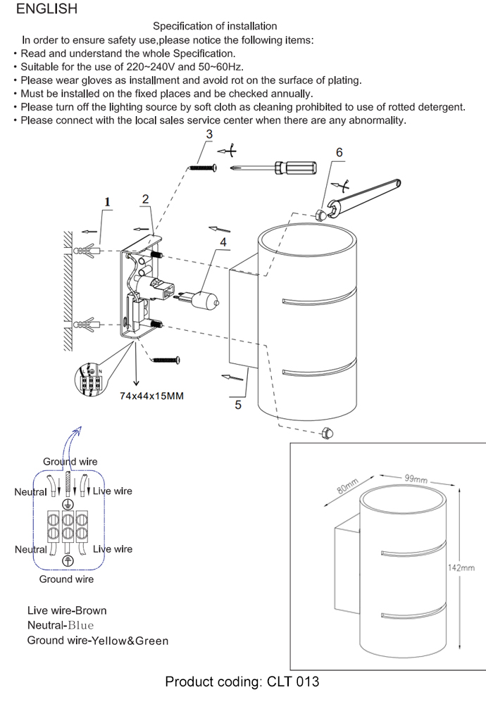 Бра crystal lux clt 013 wh