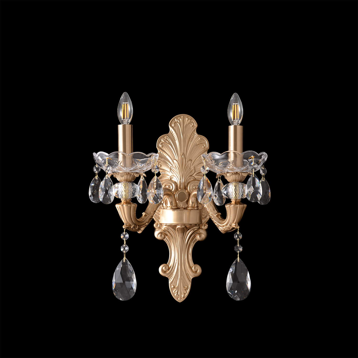 Бра Crystal Lux ELIZABETH AP2 BRASS