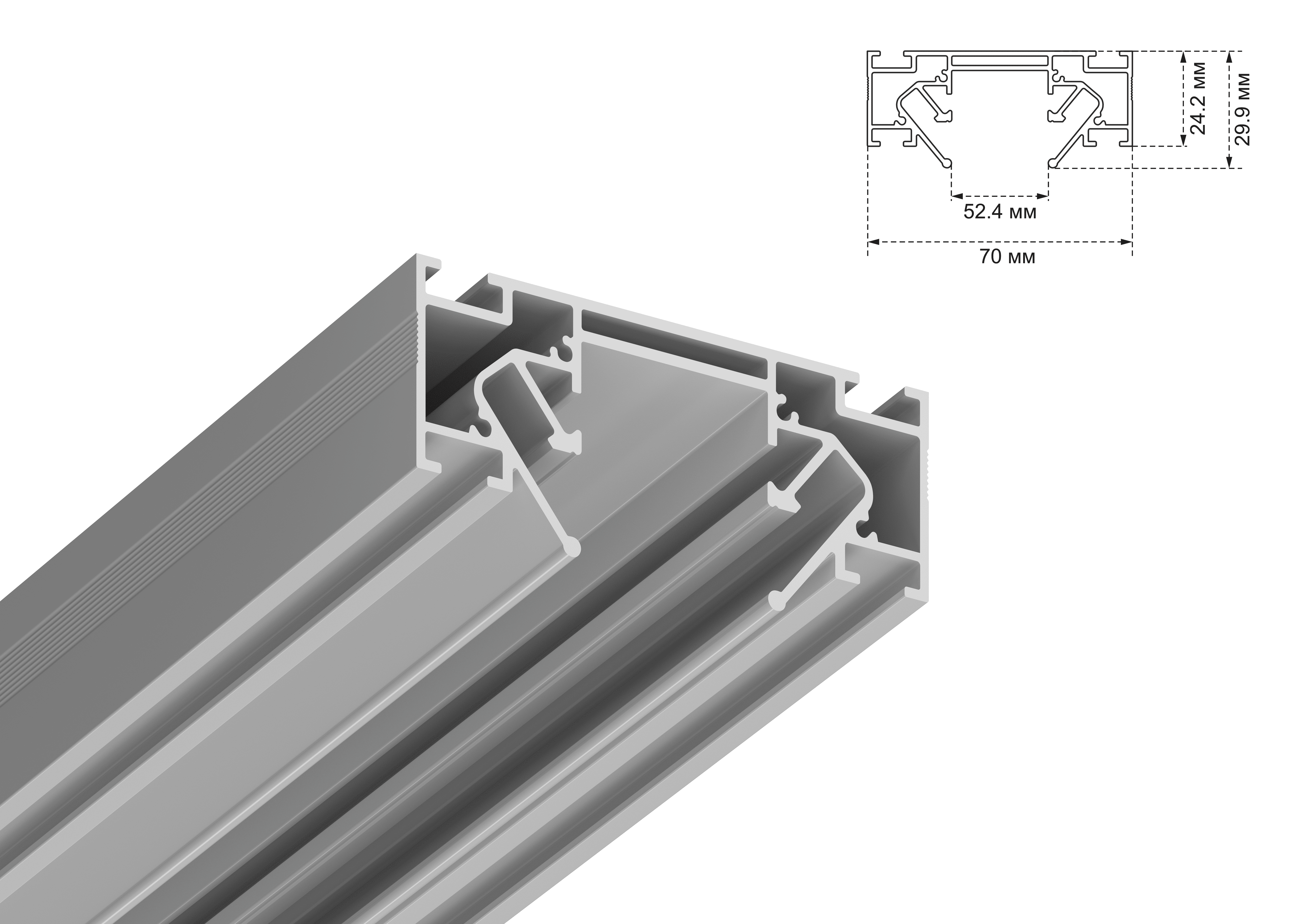 Профиль-адаптер для монтажа в натяжной потолок магнитного шинопровода SPACE EASY Crystal Lux CLT 0.224 05 2000 AL