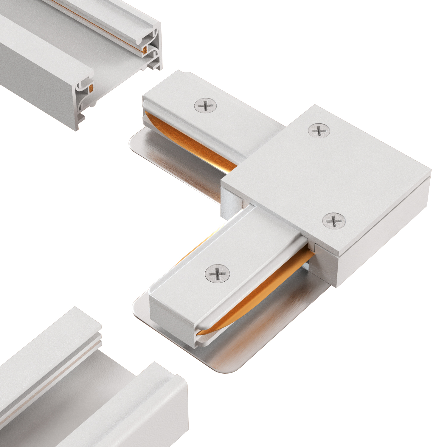 Соединитель l-образный (однофазный) crystal lux clt 0.211 07 wh