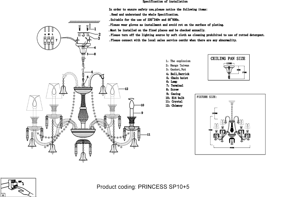 Люстра crystal lux princess sp10+5