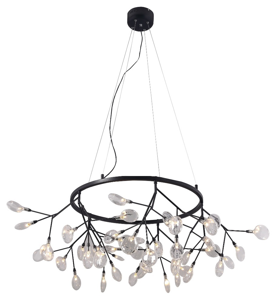 Светильник подвесной crystal lux evita sp45 d black/transparent