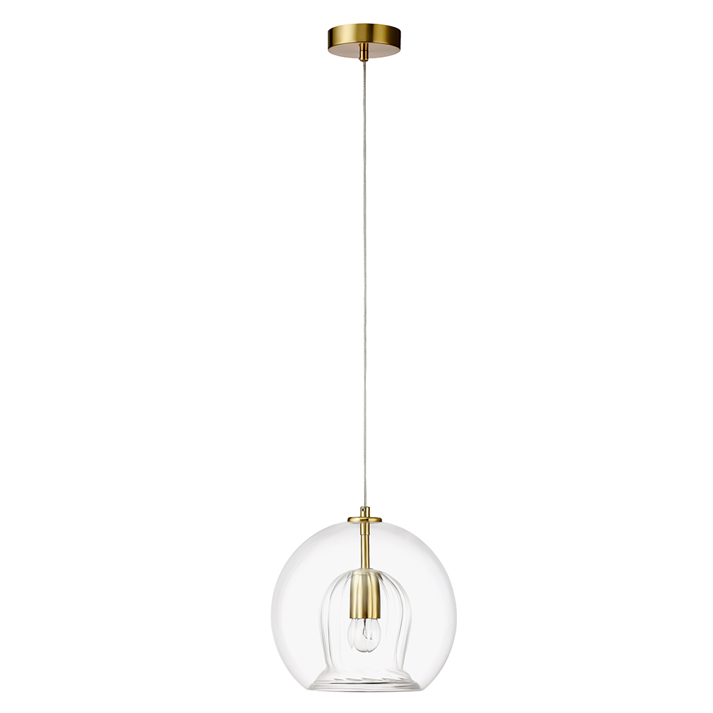 Светильник подвесной crystal lux luisa sp1 brass/transparent