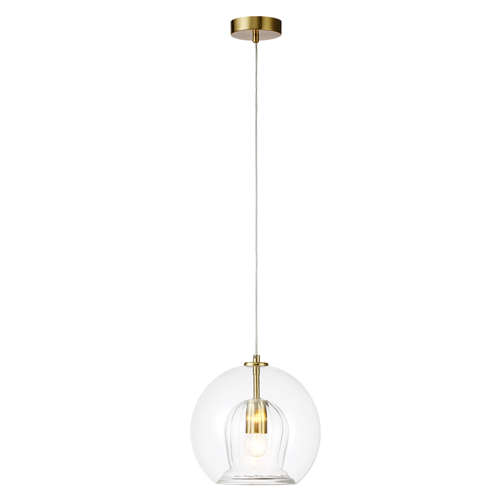 Светильник подвесной crystal lux luisa sp1 brass/transparent