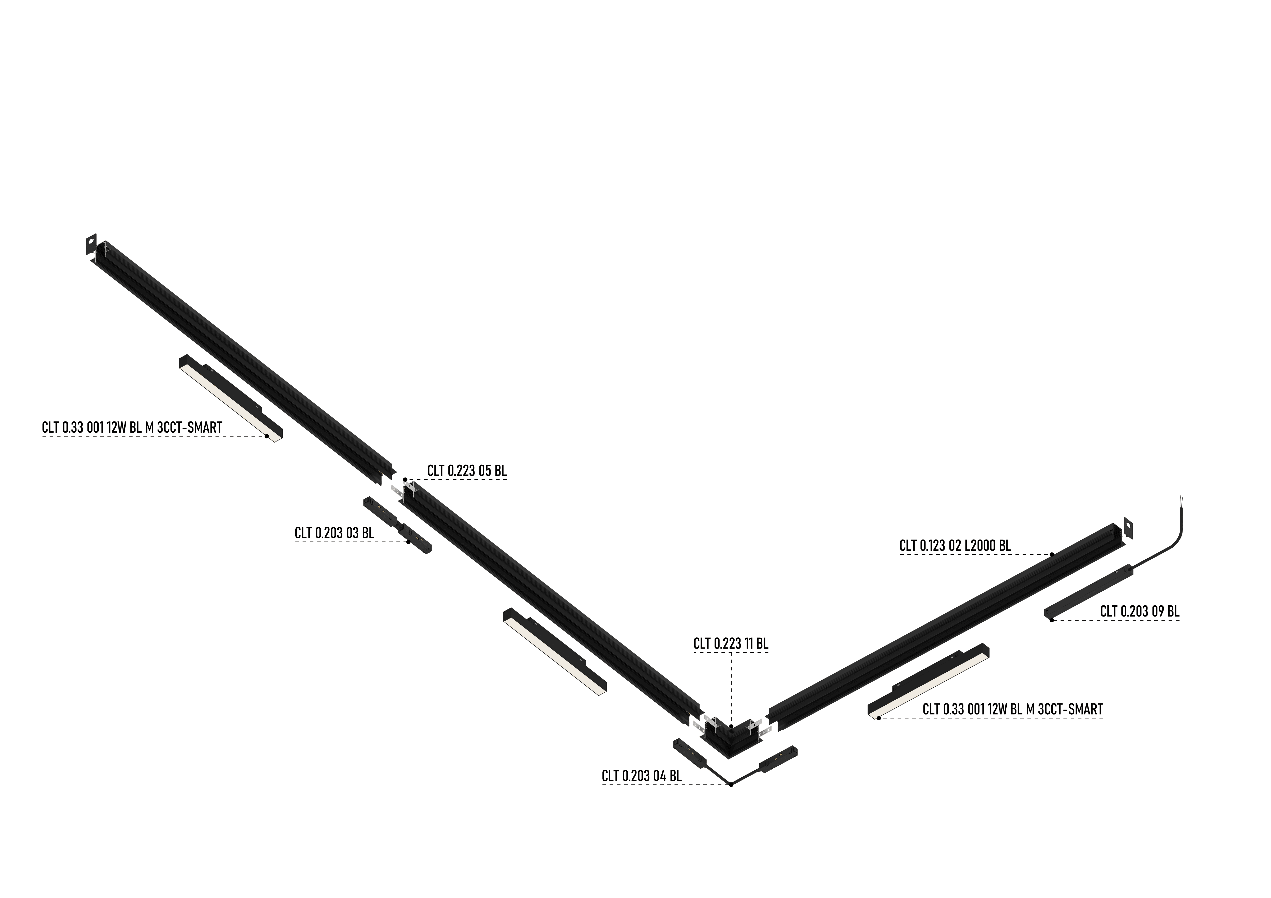 Шинопровод встраиваемый магнитный для ГКЛ12,5 мм Crystal Lux CLT 0.123 02 L3000 WH