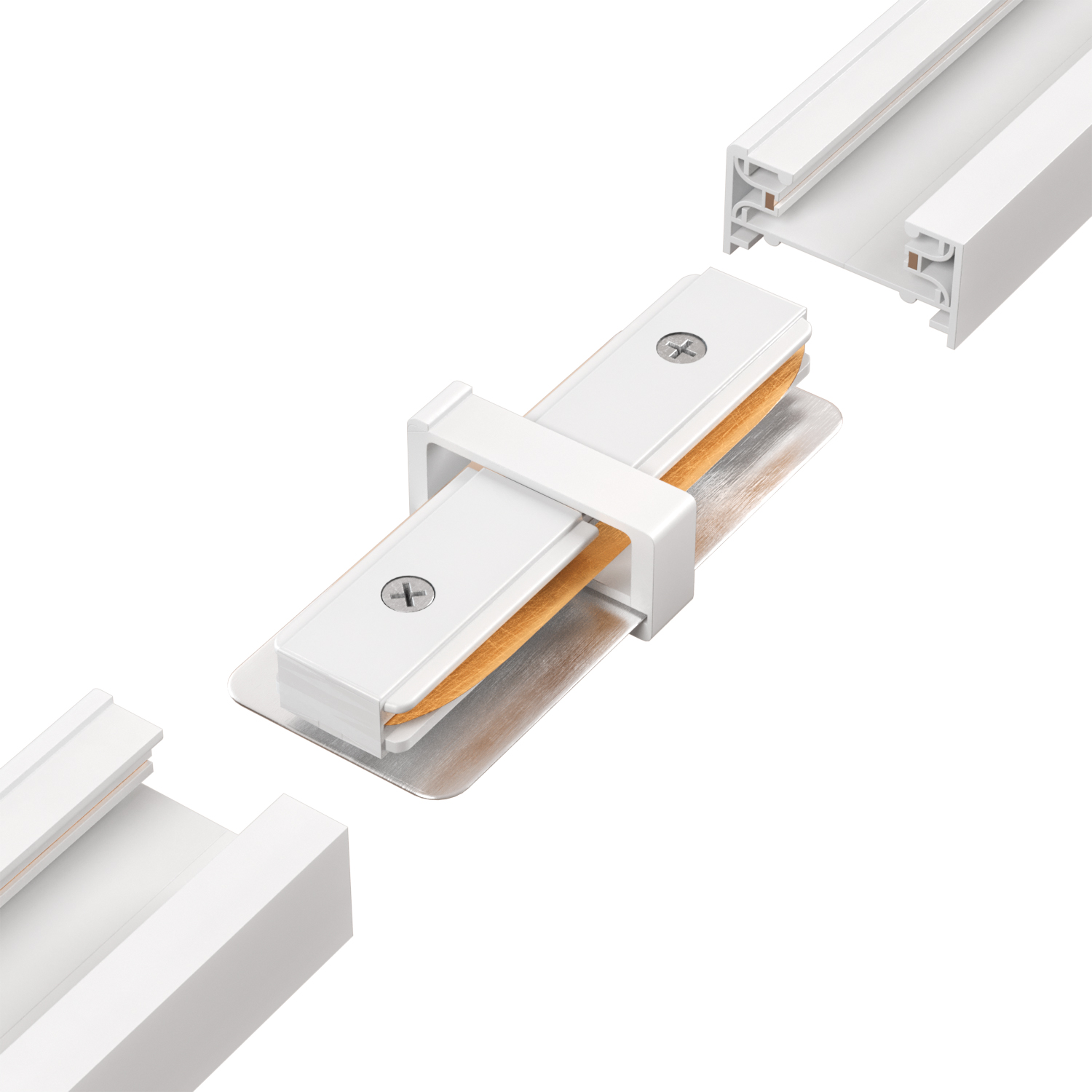 Соединитель линейный (однофазный) для встраиваемого шинопровода crystal lux clt 0.2211 01 wh