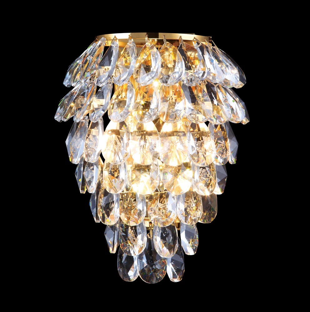 Бра crystal lux charme ap3 gold/transparent