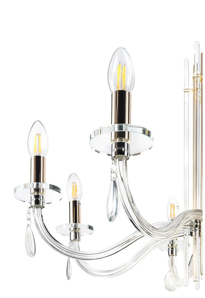 Люстра crystal lux aurelio sp8 gold+chrome/transparent