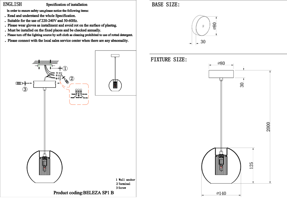 Светильник подвесной crystal lux beleza sp1 b chrome