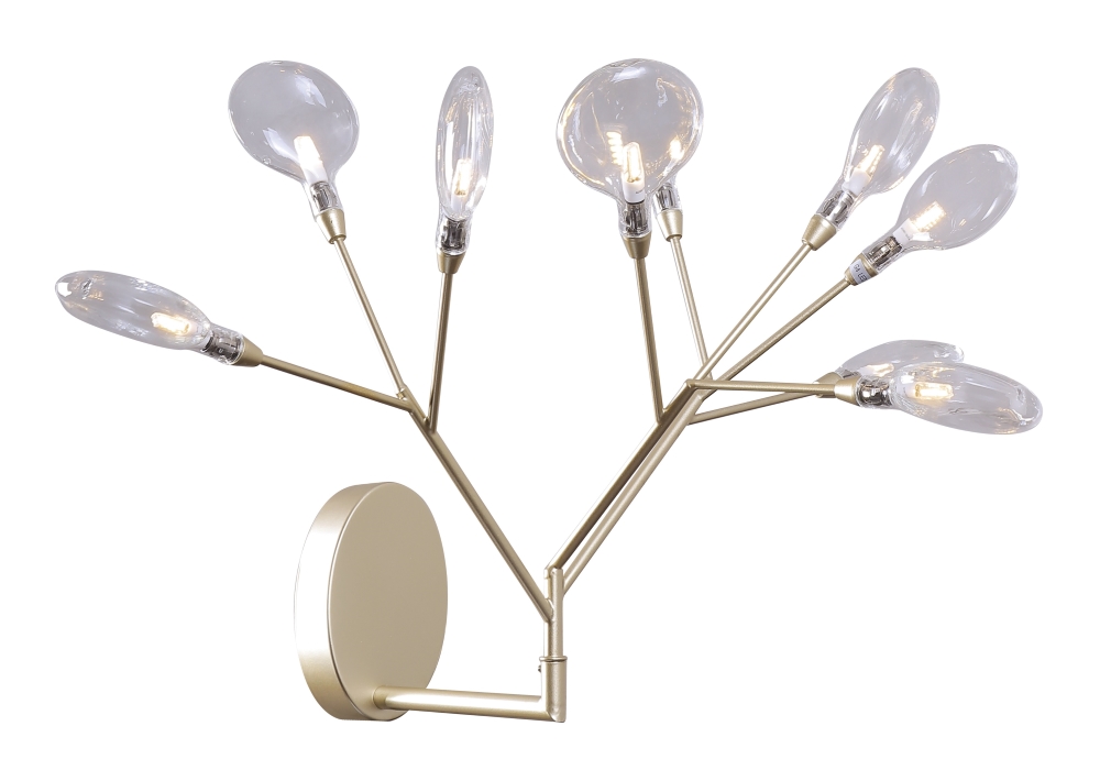 Бра crystal lux evita ap9 gold/transparent